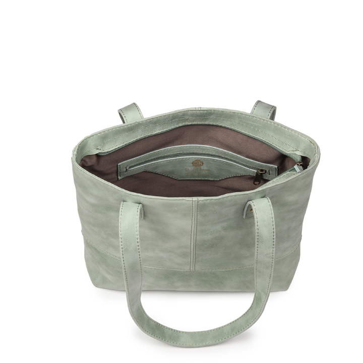 Linear Whispers (large) Tote Bag | mint green leather