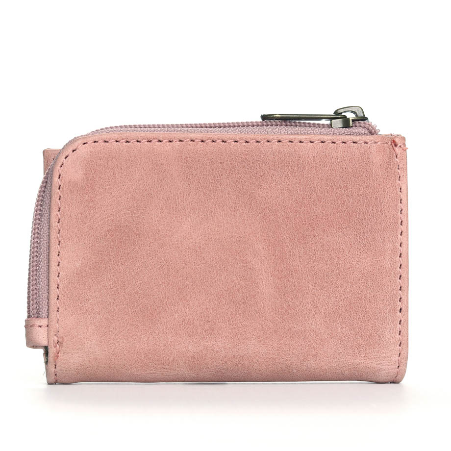 Small Slim Ladies Leather Wallet (8 card slots) - rose pink