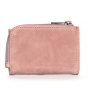 Small Slim Ladies Leather Wallet (8 card slots) - rose pink