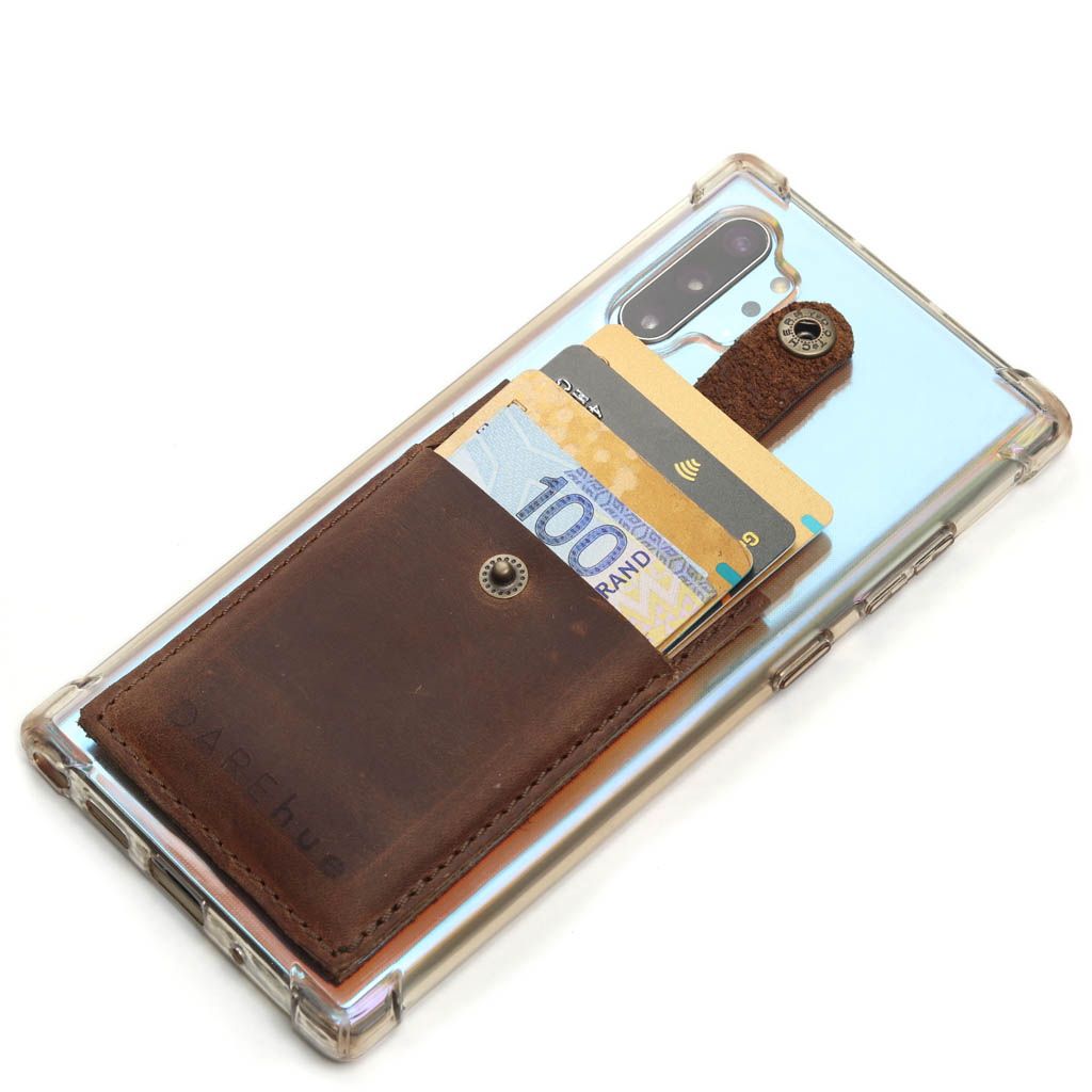 Stick On Phone Card Holder | genuine leather