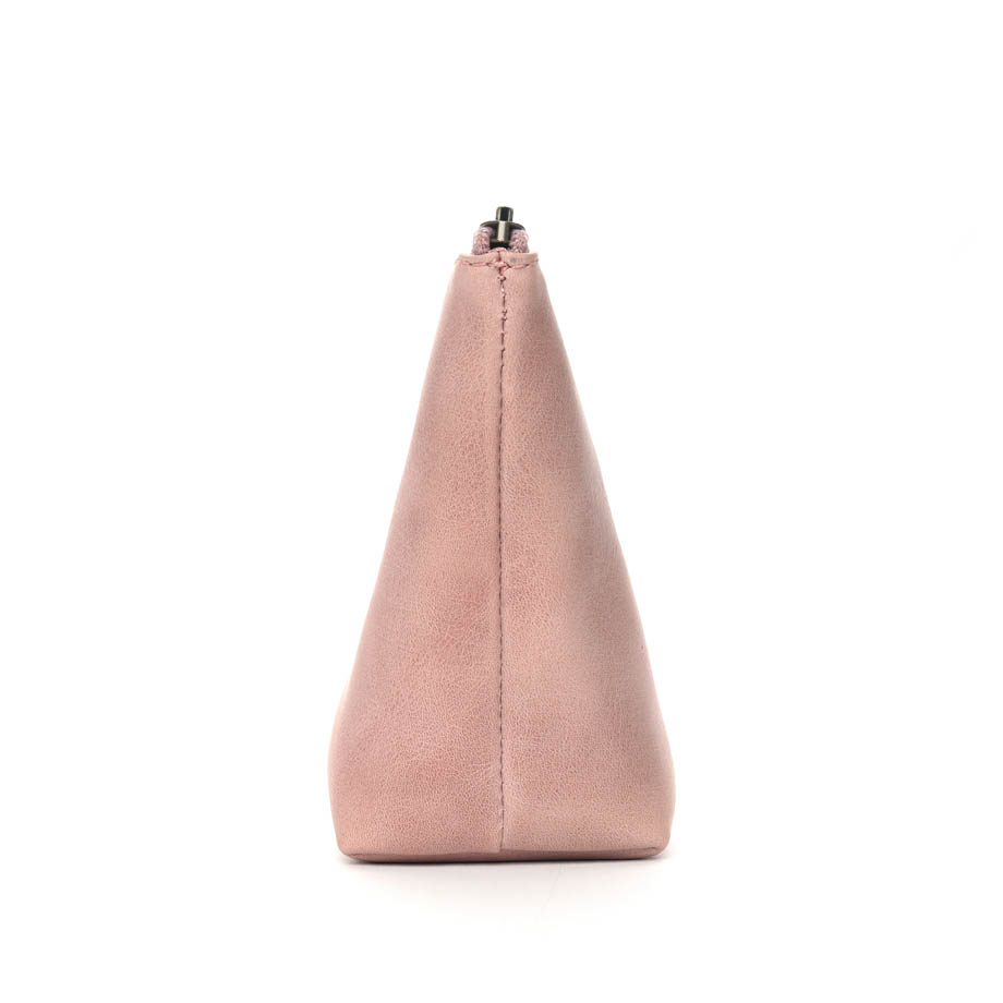 Affirmation Leather Makeup Bag | rose pink