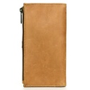 Large Slim Ladies Leather Wallet (17 card slots) | tan brown