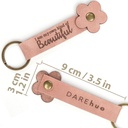 Inspirational Flower Leather Keyring