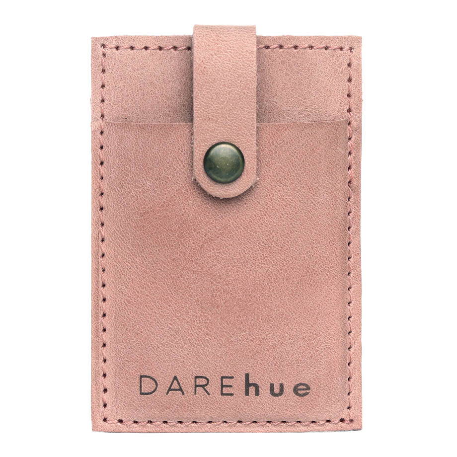 Stick-On Leather Phone Card Holder | rose pink