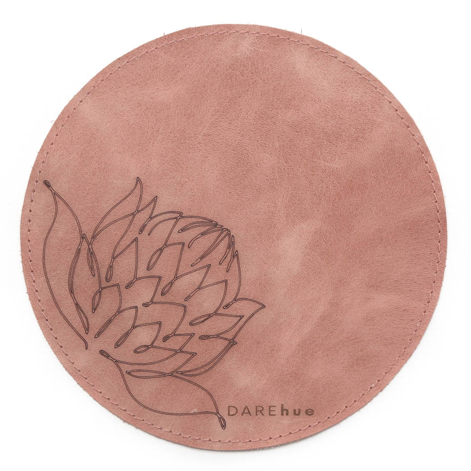 Protea Leather Mouse Pad (20cm) | rose pink