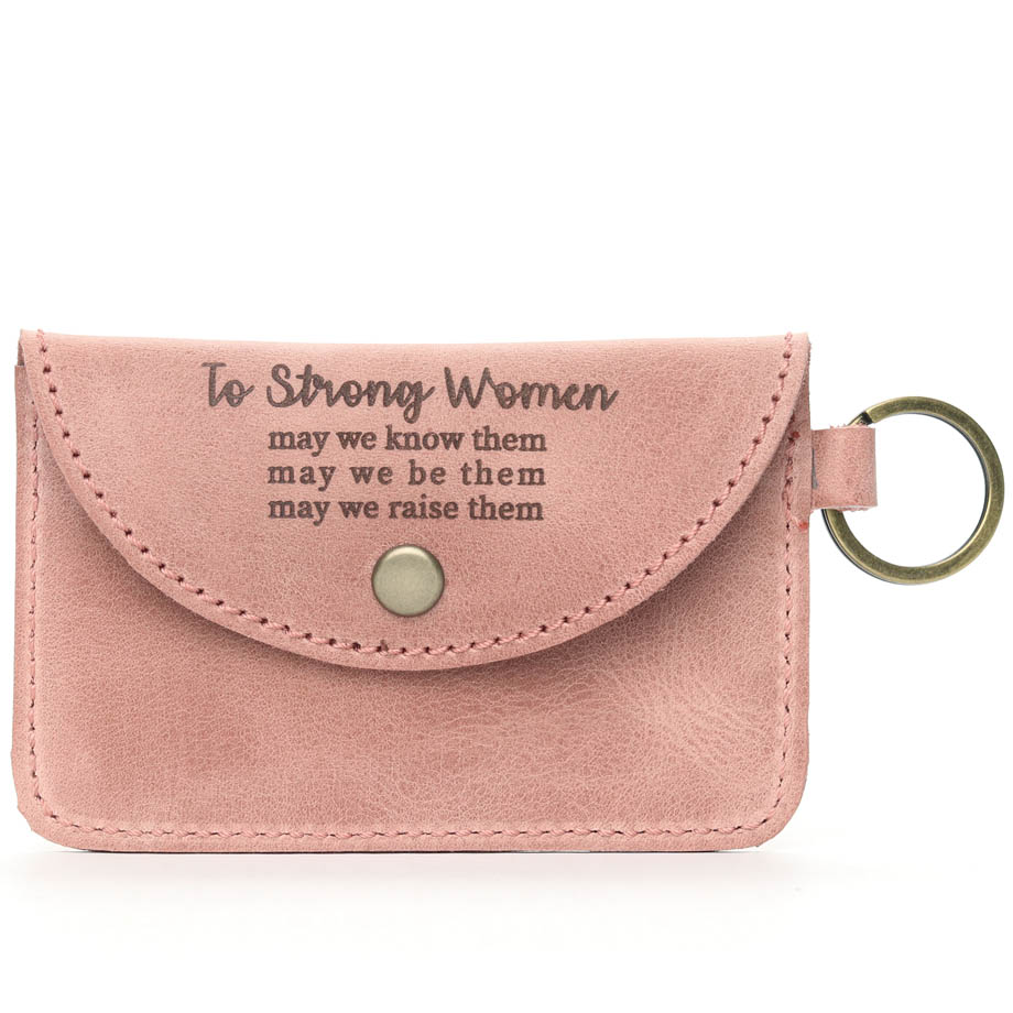 Inspirational Card Holder Keyring | genuine full grain bovine leather