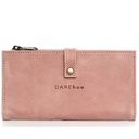 Large Slim Ladies Leather Wallet (17 card slots) | rose pink