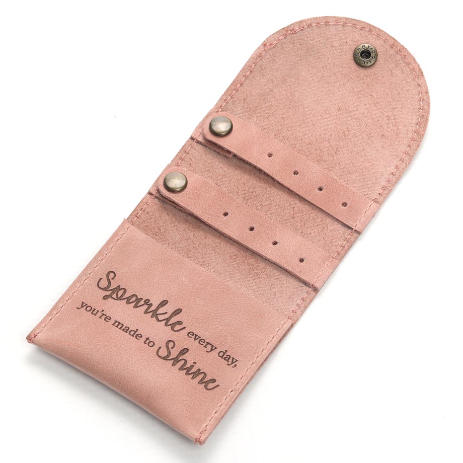 Mini Jewellery Organiser Roll -  Genuine Leather 