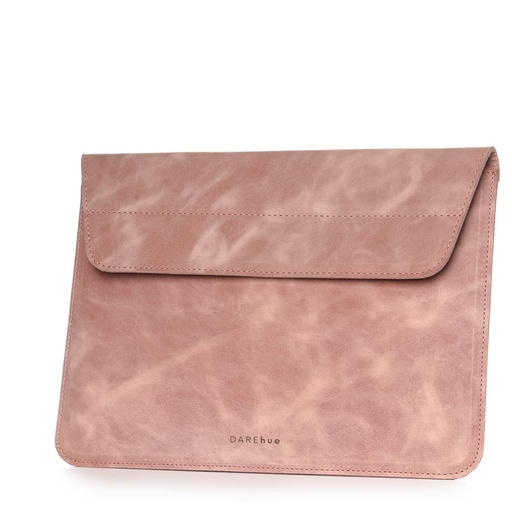 [o-lap-sle-sli-ros-pink-14] Bovine Leather Laptop Sleeve (Rose Pink, 13" - 14")