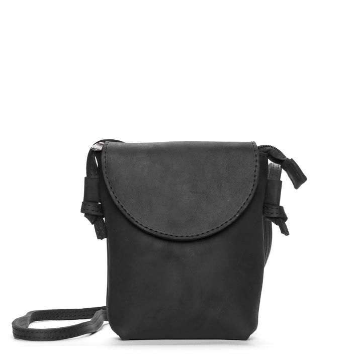[b-sling-sim-ele-black] Simple Elegance (small) Sling Bag | black leather
