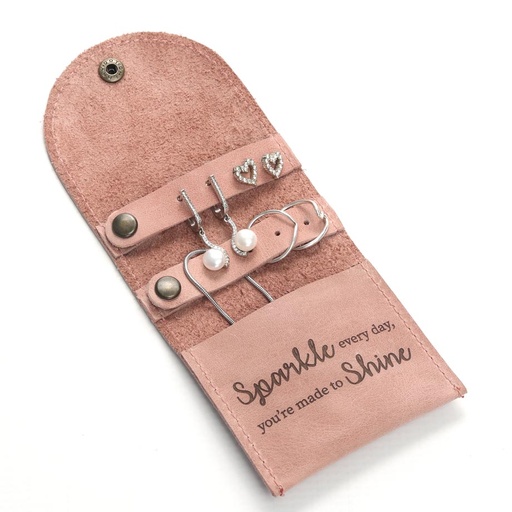 Mini Jewellery Organiser Roll -  Genuine Leather 