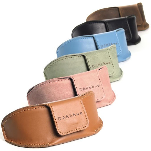 Luxe Curve Genuine Leather Sturdy Sunglasses Case